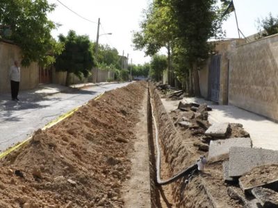 اصلاح ۲۵۰۰ متر شبکه توزیع و ۴۲۰ فقره آب در روستای لشکرآباد