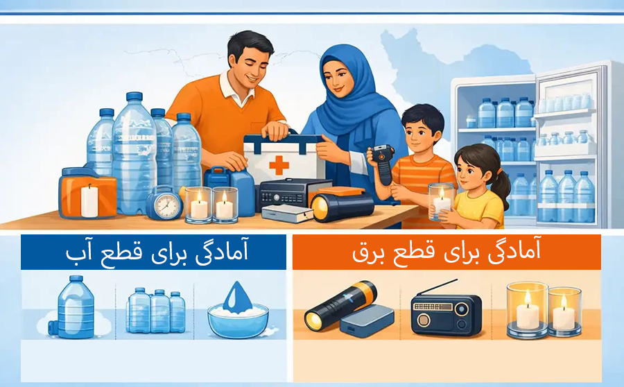چگونه برای قطعی آب و برق آماده باشیم؟