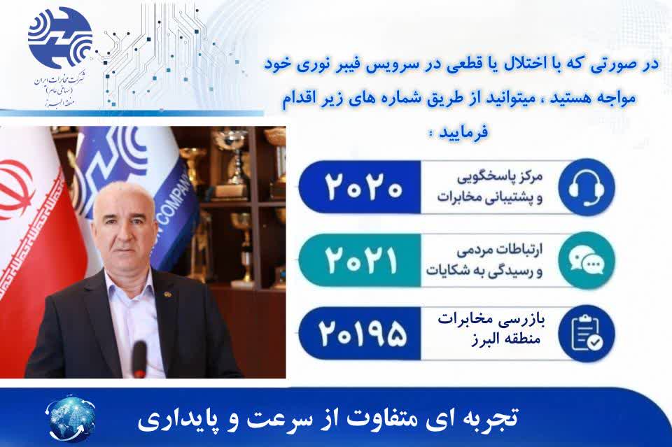مسیر پیگیری مشکلات فیبرنوری و مخابرات در البرز اعلام شد